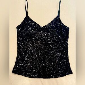 Limited stretch top with full sequin front